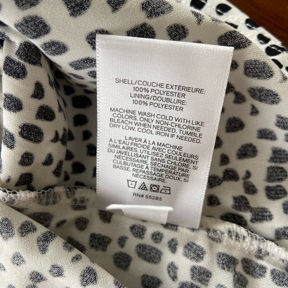 Express Womens Black/White Polka Dot Wrap Peplum Cinched Tank Top Blouse Size S - Picture 6 of 6